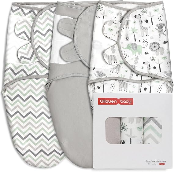 GLLQUEN BABY Swaddles for Newborns 0-3 Months, Adjustable & Easy Fastener