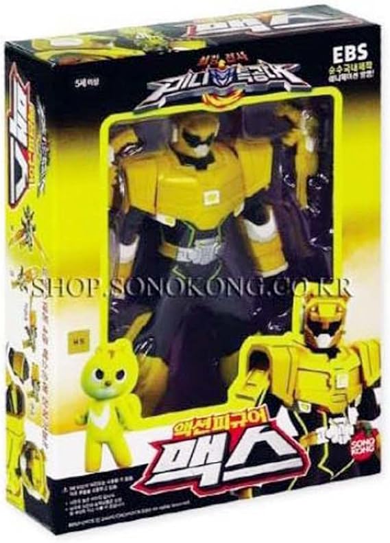 Miniforce Max Korean Robot Action Figure Yellow 5.5" Mountable 4 Weapons 14 Joints Move (Single Product)