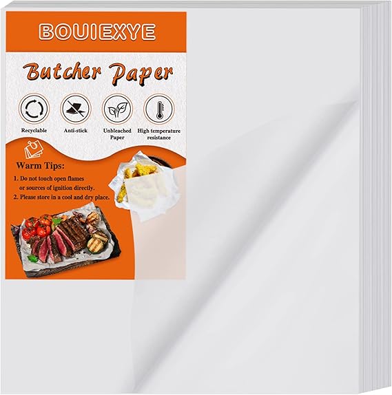 120 Pieces White Butcher Paper for Sublimation No Wax Precut Square 12 x 12 inch Butcher Paper Sheets for Wrapping Meat Heat Press