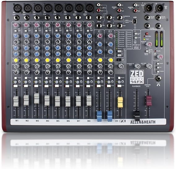 Allen & Heath ZED60-14FX Compact Live and Studio Mixer with Digital FX and USB Port