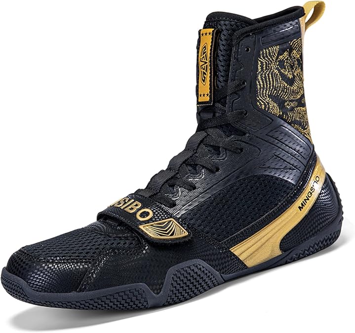 BLBK Boxing Shoes Men's Wrestling Shoes Combat Boxers Youth Muay Thai Kickboxing Sparring Boxers Trainers Breathable Boxing Boots Ring Shoes for Men