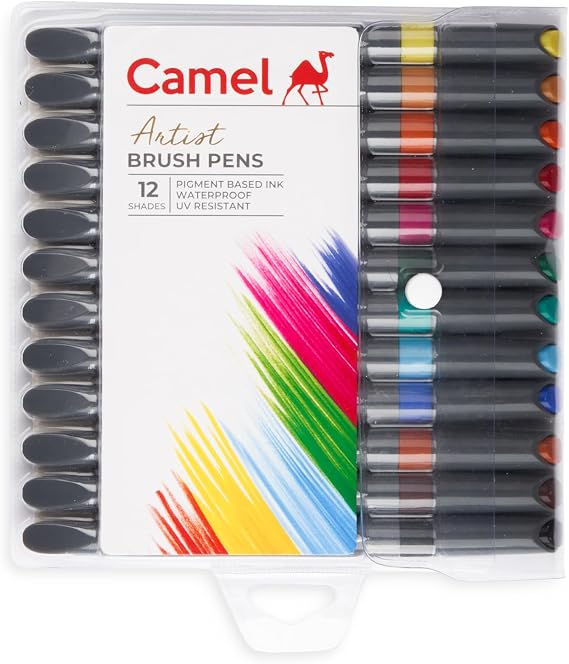 Camlin Artist Brush Pen Set - Pack of 12 (White)
