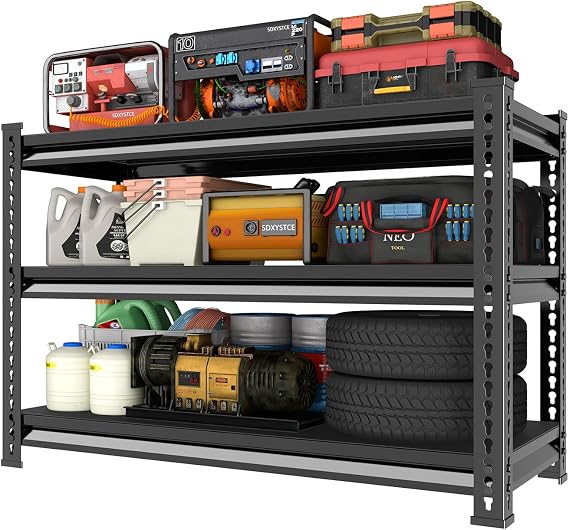 40" W Garage Shelving Heavy Duty, 1350LBS Loads Shelving Units and Storage Racks, 3-Tier Metal Garage Storage Shelves, Industrial Utility Shelf Heavy Duty,40" Wx16 Dx36 H, Black