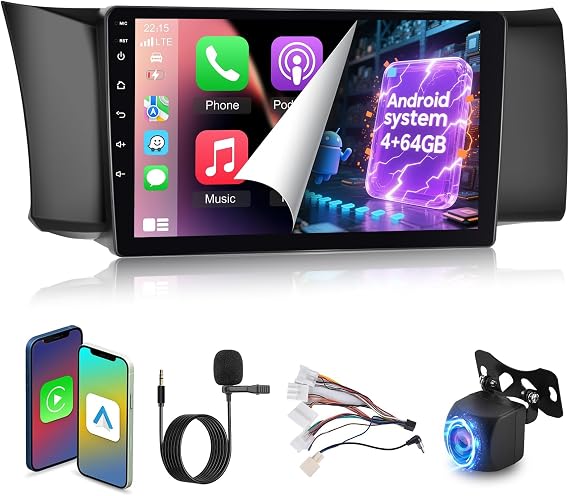NHOPEEW [4+64G] Android 15 Radio for Toyota GT86 / Subaru BRZ 2012-2016: 9 inch IPS Touchscreen Upgrade Stereo - Wireless Carplay & Android Auto, 5G/WiFi, DSP/EQ, Custom Design + Backup Camera