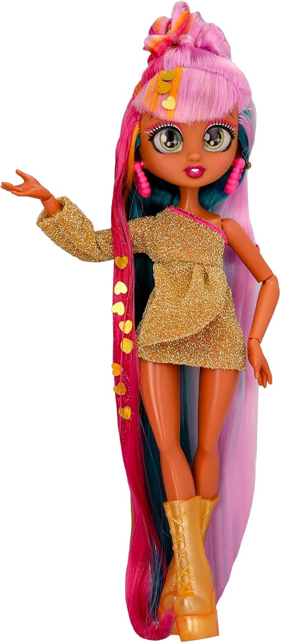 IMC Toys VIP Girls Hair Makeover Quinn Fashion Doll with 11" Colorful Long Styling Hair and 5 Accessories Fashion Toy, Girls and Boys Ages 5 and Up, 10 Inch Doll