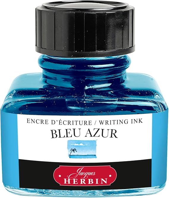 Herbin Fountain Pen Ink - 30ml Bottled - Bleu Azur