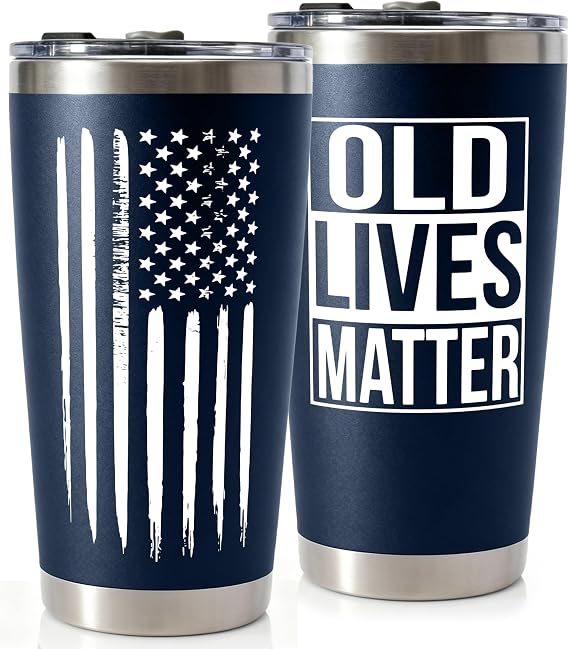 Gag Gifts for Men - Gifts for Dads from Daughter, Son for Fathers Day, Christmas - 30th, 40th, 50th, 60th Birthday Gifts for Men, Him - Dad Birthday Gifts, Old Man Gift, Old Lives Matter Tumbler 20oz