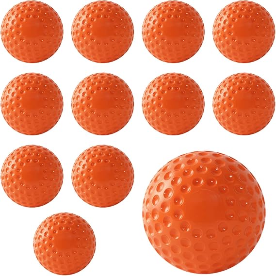 Dimpled Softballs 11 Inch Pitching Machine Softballs for Hitting and Fielding Practice12PACK (one Dozen)