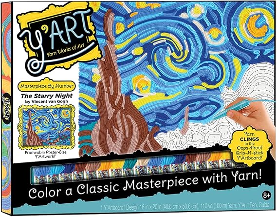 Y'Art Masterpiece - The Starry Night Yarn Works of Art Mess-Free Artistic Craft Activity Ages 8+