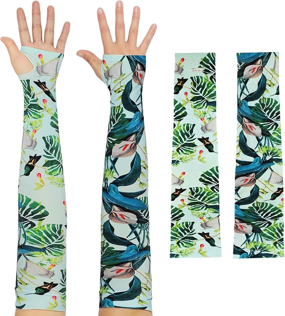 Gardening Arm Sleeves for Women, Breathable Sun Protection Cooling Sleeves with Thumb Holes, Thorn Proof & Anti-Slip
