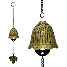 Japanese Leaf Wind Chimes, Small Wind Bell Pendent for Outside Hanging Cast Iron Wind Chime Ornament for Bless Garden Backyard Home Decor (Bronze)