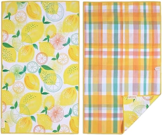 WerkShoppe Lemon Plaid Microfiber Towel