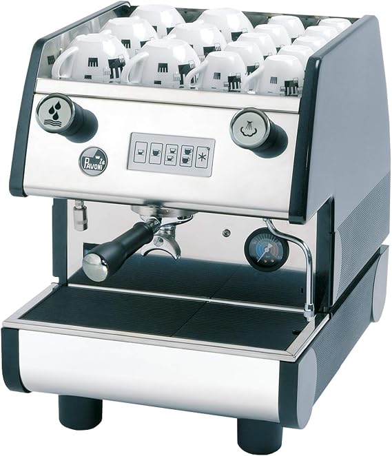 La Pavoni Pub 1V-B Electronic Programmable Dosing Espresso Machine with Digital Control Pad and Microprocessor, 1 Group Volumetric, Black