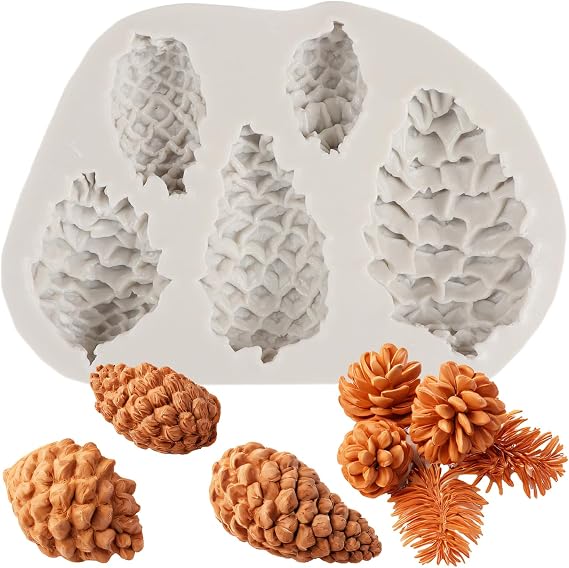 Pinecone Polymer Clay Mold Pine Cone Silicone Molds | DIY Crafts Epoxy Resin Casting Air Dry Polymer Clay Plaster Jewelry Making