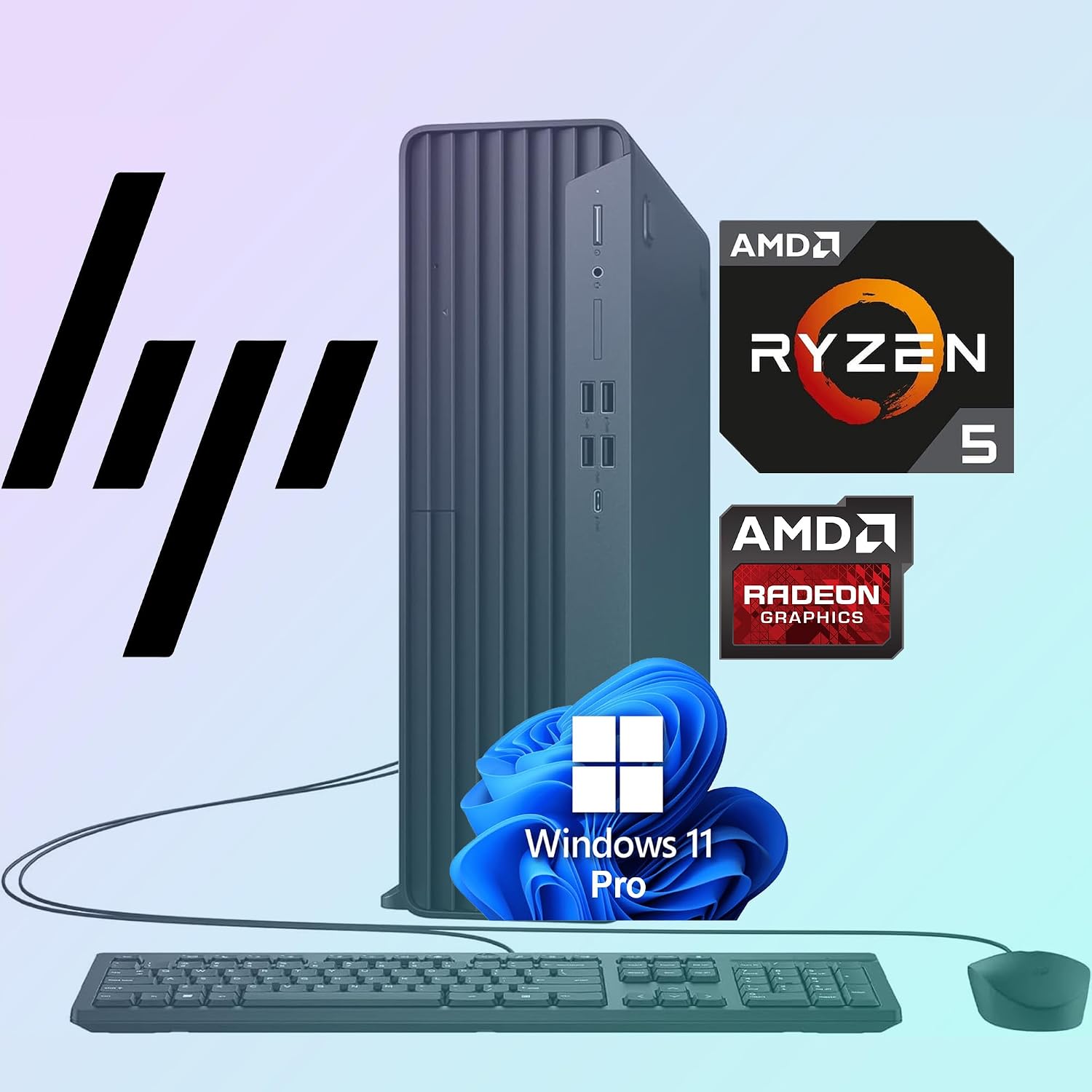 HP Elite SFF G9 Desktop Computer| 6-core 5GHz Ryzen-5 Processor1.3 Times Faster Than Intel i7-1255U | 32GB DDR5 RAM, 1TB SSD| WiFi| Bluetooth| HDMI, USB, RJ-45| Windows 11 Pro| WWired KB & Mouse