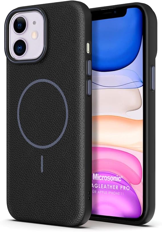 Microsonic Apple iPhone 11 Kılıf MagLeather Pro Siyah [iPhone 11 ile Uyumlu Kılıf - Siyah]