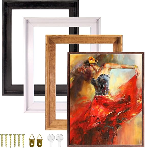 Generic Floating Frame for Canvas Prints, 12.0x8.0in, 1.25in Deep, Dark Brown, Picture Frame, Wall Art Decor
