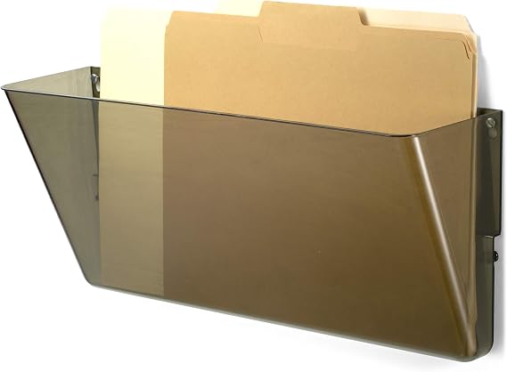 Officemate Plastic Wall-File Pocket, One Pocket, Legal/Letter Size, 16.19" x 4.13" x 7", Smoke