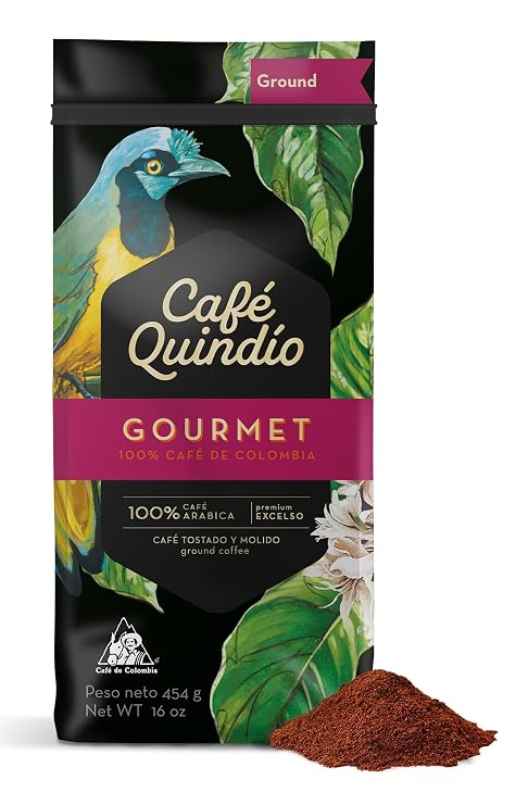 Cafe Quindio Medium Roast 100% Colombian Excelso Ground Arabica Coffee - Gourmet - 16 Ounce (Pack of 1)
