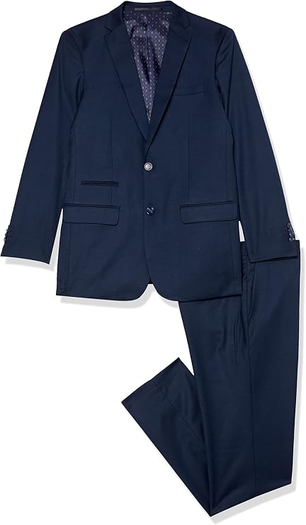 Isaac Mizrahi Boys' Slim Fit Boy's Solid Wool Blend Suit