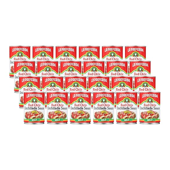 La Preferida Red Enchilada Sauce, Mild (Authentic Mexican Sauce for Enchiladas, Burritos, Tacos & Classic Mexican Meals) No MSG or Artificial Flavors,10 OZ. (Pack of 24)