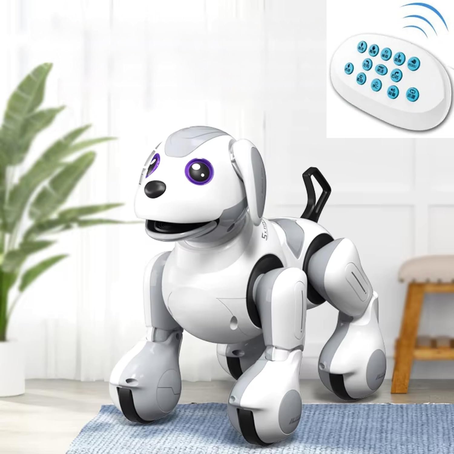 22 Cm Smart Robot Dog Voice Light Programming Dance Barking And Hand Control With 15 Functions Rechargeable Remote Control And Hand Sensor