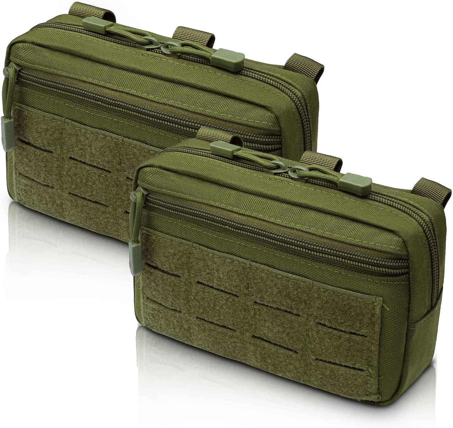 2 Pack 1000D Laser Cut Molle Pouches - Tactical Compact Water-Resistant Utility Admin Pouch for Vest Backpack Duty Belt Tactical Vests