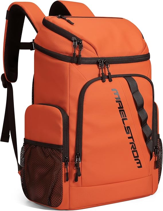 Maelstrom Insulated Cooler Backpack, 36 Can Soft Cooler Ice Chest Bag | Double Compartment, 16H Cold, Leakproof, Bottle Opener, Waterproof, Lightweight, for Beach, Travel, Camping, Picnics, Hiking