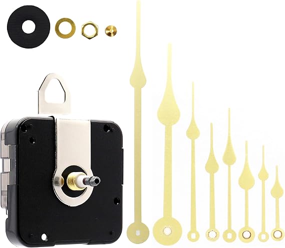 Youngtown 12888 Clock Movement 13/64" Thread Battery Replacement Gold hands