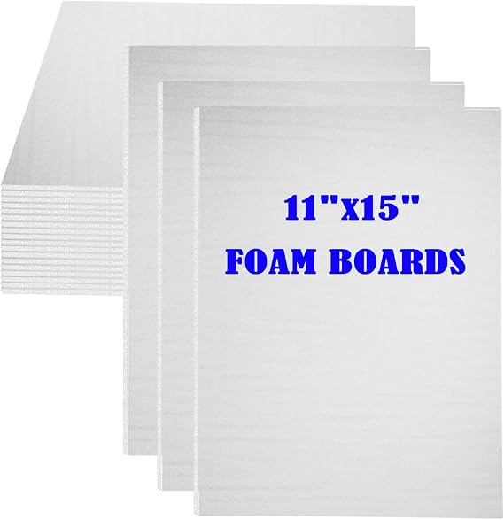 20Pack Foam Core Board, 11"x15" White Foam Board, 3/16" / 5MM Thick Mat Foam Board Center, Backing Boards for Mounting Photographs and Artwork, 3-D Modeling, Signage, Poster Making | 5MM Thick Foam Core Board Center Backing Foam Sheet for Craft Mounting Photographs Artwork 3-D Modeling Signage Poster Making