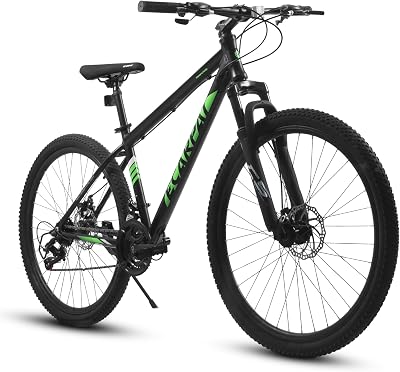 27 Inch Mountain Bike, 21-Speed Road Bicycle with AluminumSteel Frame, Suspension Fork, Front and Rear Disc Brakes,Unisex Design for Men and Women