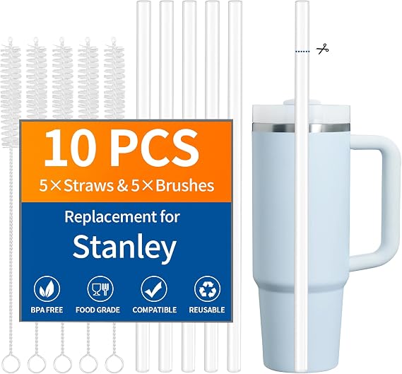 10 Pack Replacement Straw for Stanley Quencher 14/20/30/40oz