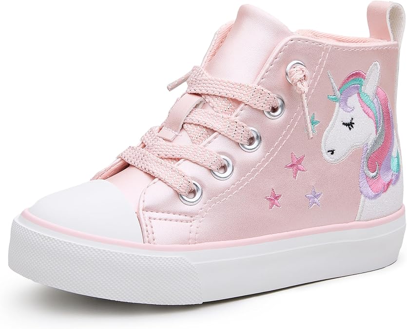 Weestep Girls' Glitter High-Top Canvas Shoes