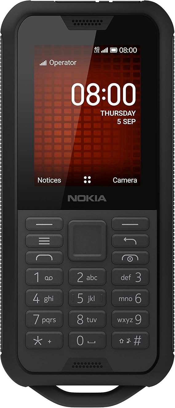 Nokia 800 Tough 2.4 Inch 4G UK SIM-Free Feature Phone with Google Assistant (Single-SIM) - Black