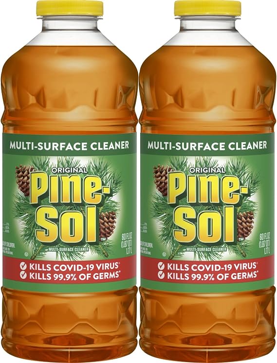Pine-Sol All Purpose Multi-Surface Cleaner, Original Pine, 60 Ounces Each (Pack of 2) (Package May Vary)