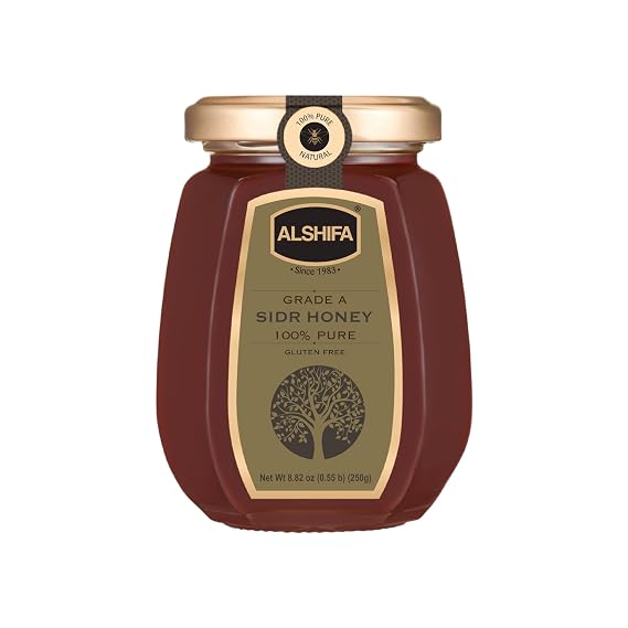 ALSHIFA Pure Sidr Honey 8.81oz (250g) | Pack of 1 | Mountain Jujube Honey | Healthy & Rich in Nutrients | No Added Sugar | Glass Bottle