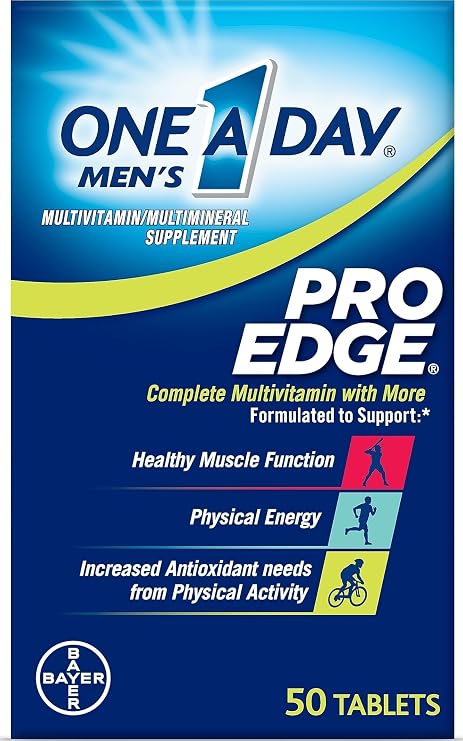 One A Day Mens Pro Edge Multivitamin, Supplement with Vitamin A,C,D, E and Zinc for Immune Health Support and Magnesium for Healthy Muscle Function, 50 Count