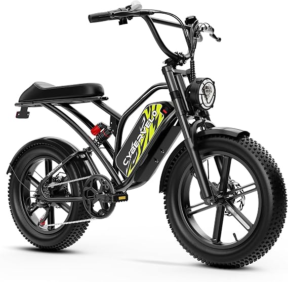Cybervelo Electric Bike for Adults 1500W Peak 20" Fat Tire All-Terrain E-Bike 80 Miles 30MPH Electric Dirt Bike for Road Sand Mountain Snow - 48V 30AH Battery Powered Electric Motorcycle