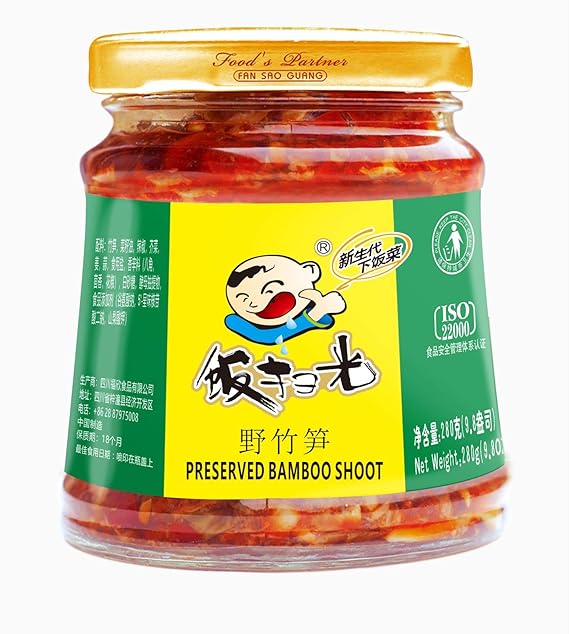Fan Sao Guang Preserved Bamboo Shoot Chili Sauce Hot Chili Oil of Sichuan Cuisine Taste Chili Crisp Spicy Delicious Perfect for Everything (9.8 Oz)