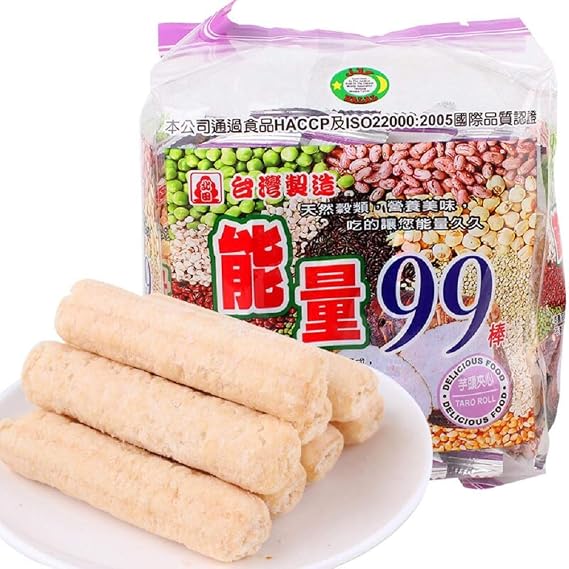 Rice Roll - Taro Flavor - 3 x 6.35 oz / 3 x 18 rolls - Delicious vegetarian food - Original from Taiwan