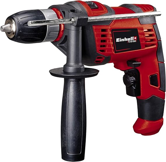 Einhell TC-ID 550 E Impact Drill | Hammer Drill With Auxiliary Handle, Soft Grip, Speed Control | 550W Electric Drill With Percussion Hammer Drilling Function