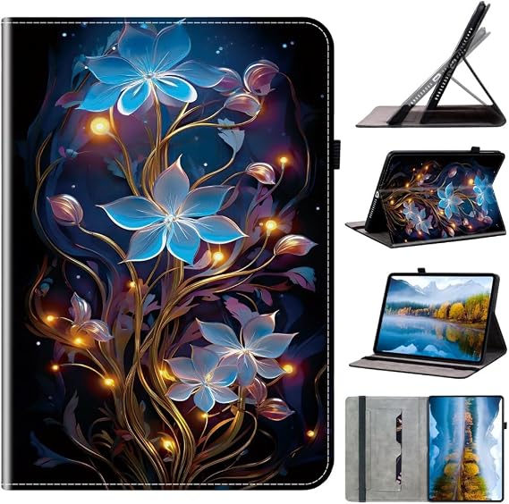 Cute Art Tablet Case with Card Slot and Multi-Angle Stand, Protective Leather Folio Cover for Amazon Kindle Paperwhite 2021/2023 6.8 - C