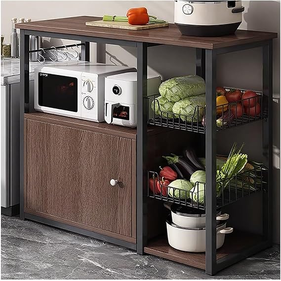 Kitchen Storage Shelf, Pantry Cabinet, Storage Cabinet, Microwave Stand,with Dust-Proof Locker,Multi-Layer Large-Capacity Storage, Dust-Proof Lockers(A-80CM/31.49IN)