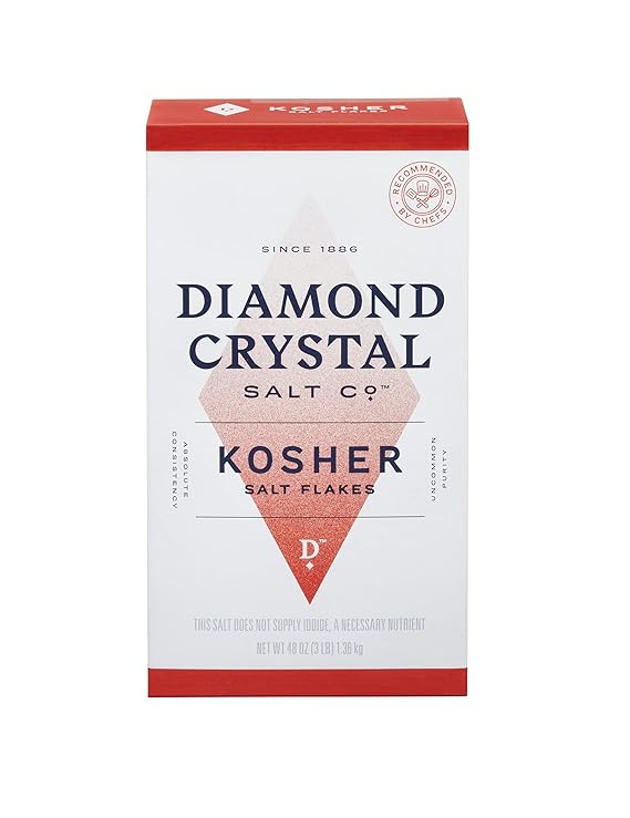 Diamond Crystal Kosher Salt Full Flavor, No Additives - Pure and Natural Since 1886-3 Pound (New Packaging)