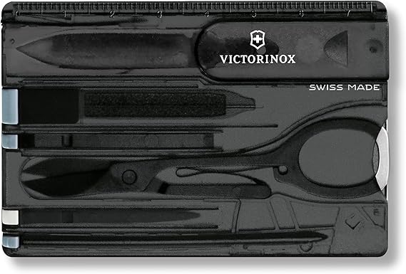 Victorinox SwissCard Swiss Army Knife, 10 Function Wallet Companion - Onyx