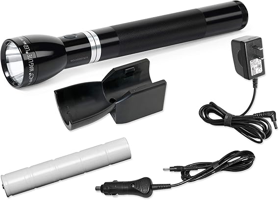 Maglite RL1019 LED Rechargeable Flashlight System with 120V Converter & 12V DC Auto Adapter, Black - ML65017-BRK