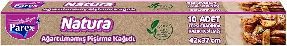Parex Natura Ağartılmamış Pişirme Kağıdı Hazır Kesilmiş 10'lu