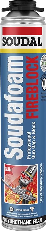Soudal 451803 Soudafoam Fireblock Gap and Block Gun Foam, Orange