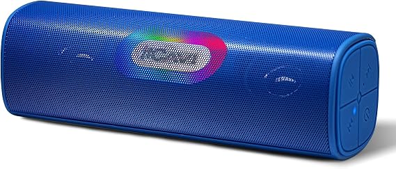 Bluetooth Speaker Wireless, 24w Blue Portable Bluetooth Speaker with TWS Pairing, USB Input, AUX Input, TF Card Slot, 20H Play time, RBG Light, IPX5 Waterproof for Home/Party/Outdoor