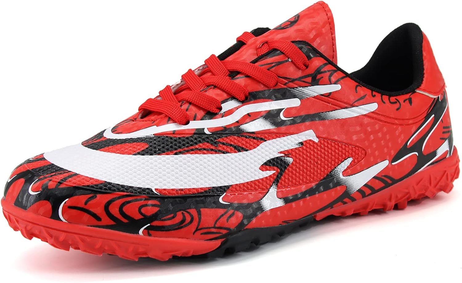 Mens Soccer Shoes Athletic Turf Football Cleats Professional Indoor Outdoor Sneakers Red 6